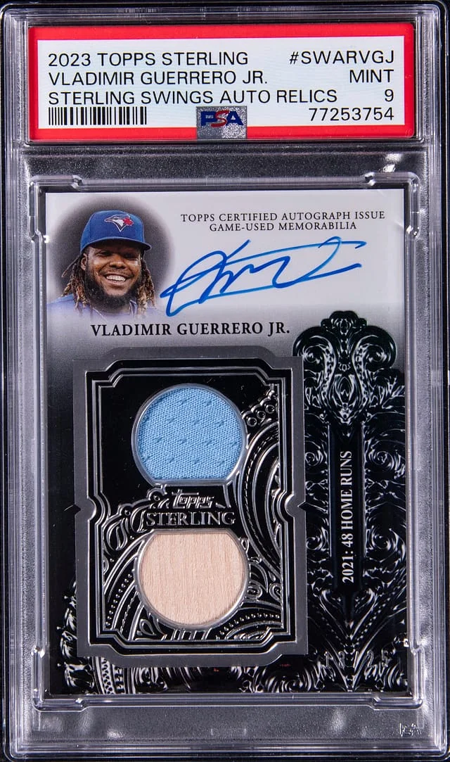 2023 Topps Sterling Vladimir Guerrero Jr. Swings Autograph Relics #SWAR-VGJ card image