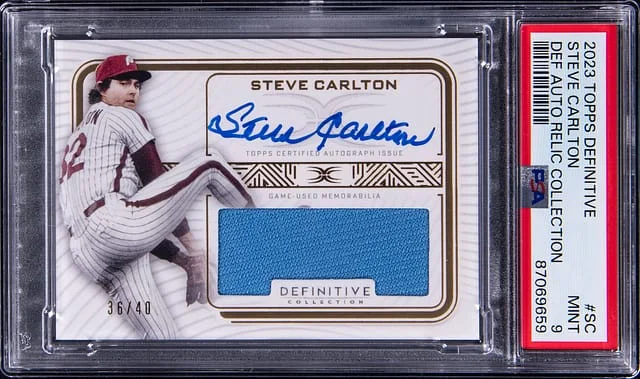 2023 Topps Steve Carlton Definitive Collection Autograph Relic #DARC-SC card image