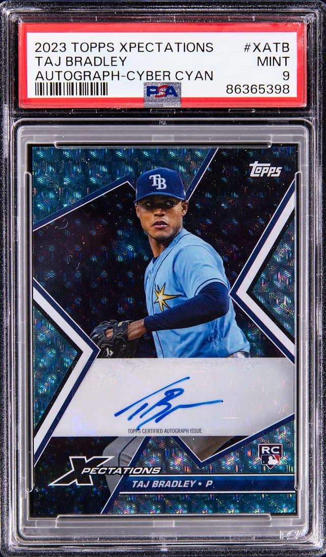 2023 Topps Taj Bradley Xpectations Autograph Cyber Cyan #XATB card image