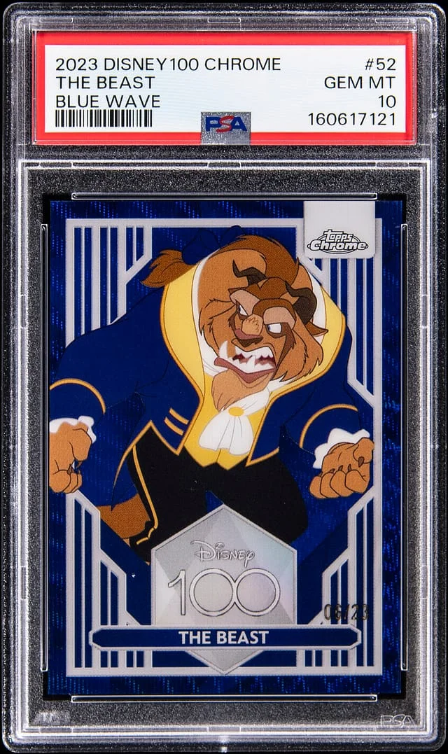 2023 Topps The Beast Disney 100 Chrome Blue Wave Refractor #52 card image