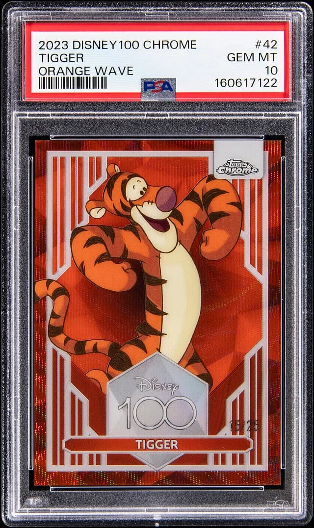 2023 Topps Tigger Disney 100 Chrome Orange Wave Refractor #42 card image