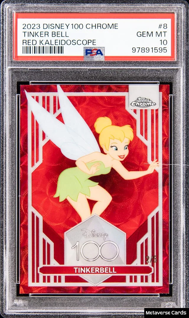 2023 Topps Tinker Bell Disney 100 Chrome Red Kaleidoscope #8 card image