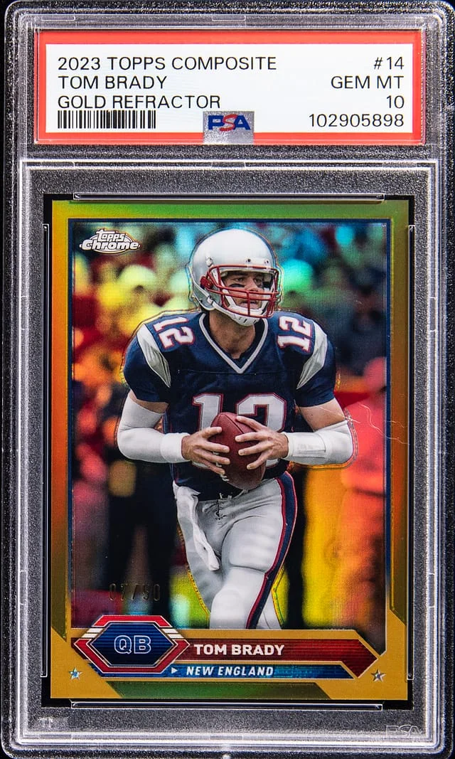 2023 Topps Tom Brady Composite Gold Refractor #14 card image