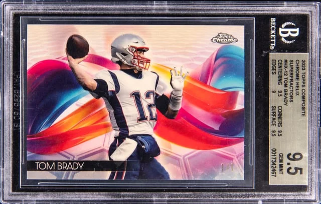 2023 Topps Tom Brady Composite Chrome Helix SuperFractor #HX-12 card image