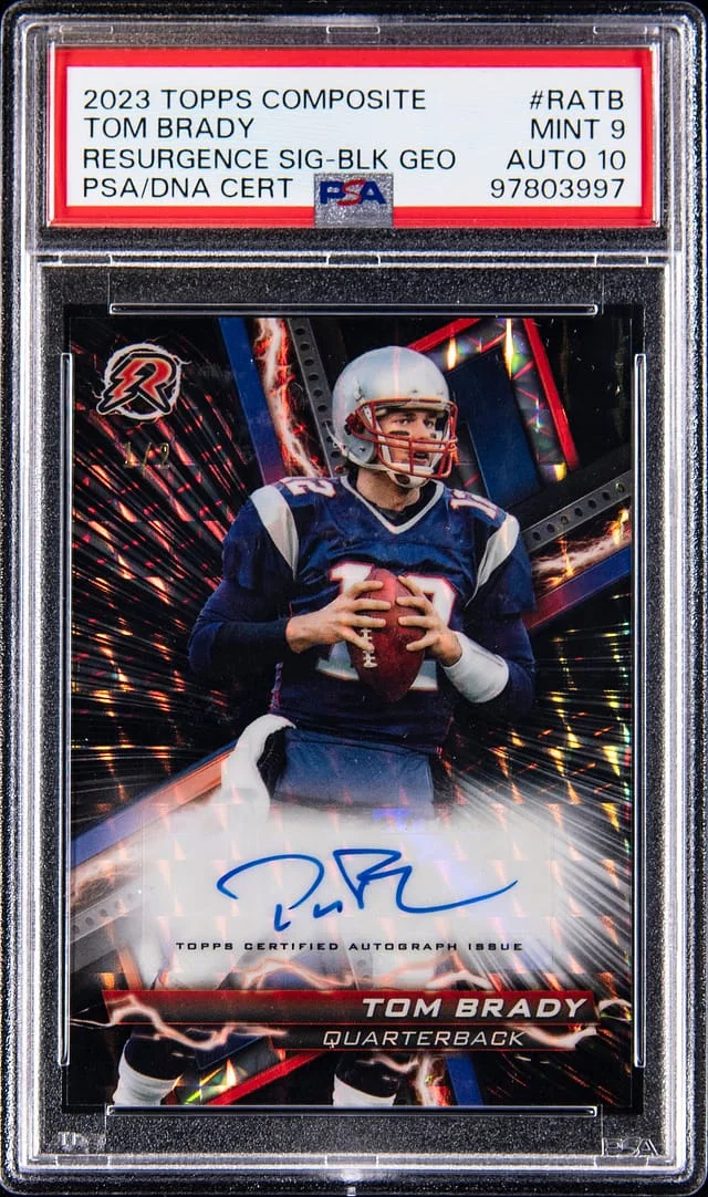 2023 Topps Tom Brady Composite Resurgence Signatures Black Geometric #RA-TB card image