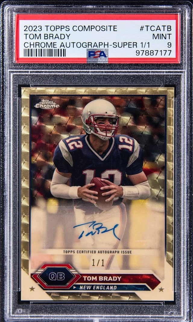 2023 Topps Tom Brady Composite Chrome Autographs SuperFractor #TCA-TB card image