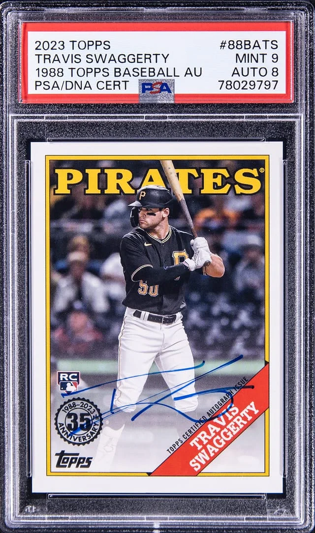 2023 Topps Travis Swaggerty 1988 Topps Baseball Autograph #88BATS card image