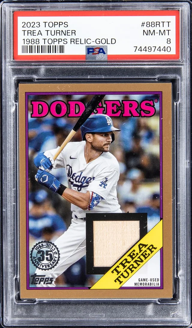 2023 Topps Trea Turner 1988 Topps Relic Gold #88R-TT card image