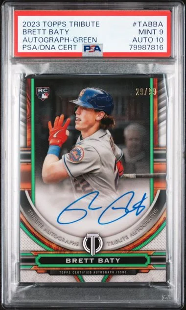 2023 Topps Tribute Brett Baty Tribute Autograph Green #TA-BBA card image
