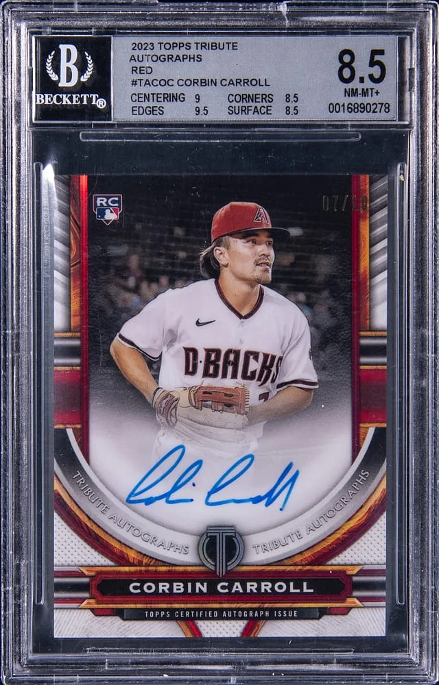 2023 Topps Tribute Corbin Carroll Autograph Red #TA-COC card image