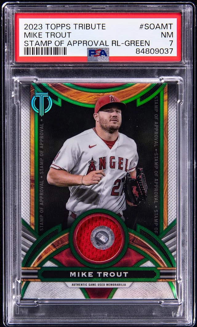 2023 Topps Tribute Game Used Stamp of Approval Relic Green #SOAMT card image