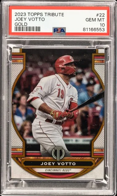 2023 Topps Tribute Joey Votto Gold #22 card image