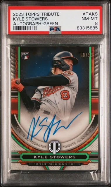 2023 Topps Tribute Kyle Stowers Tribute Autograph Green #TA-KS card image