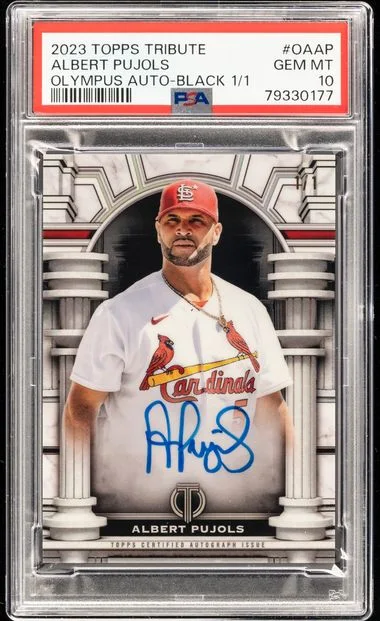 2023 Topps Tribute Oaap Albert Pujols Olympus Autograph Black #1/1 card image