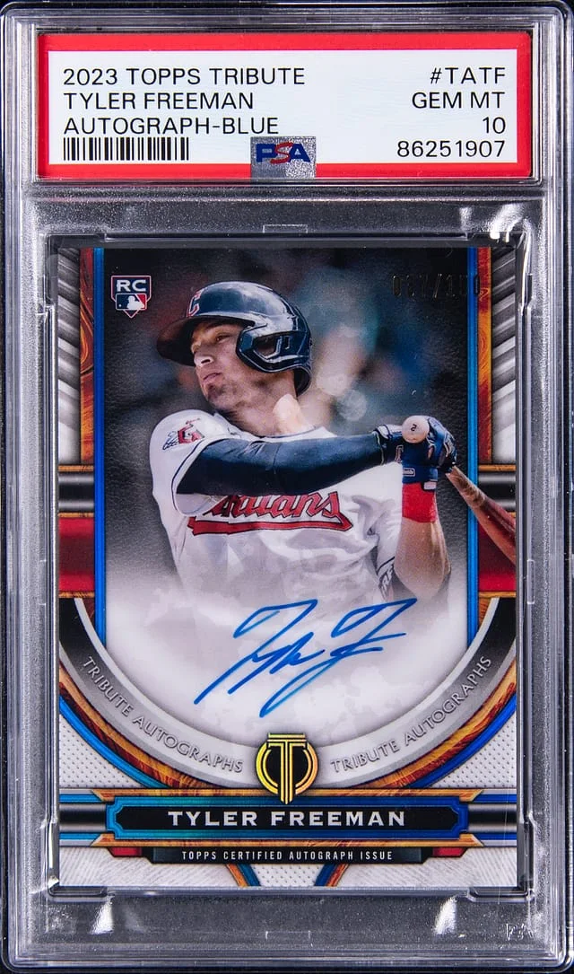 2023 Topps Tribute Tyler Freeman Autograph Blue #TA-TF card image