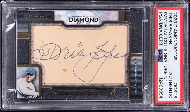 2023 Topps Tris Speaker Diamond Icons Immortal Cut Signature #ICS-TS card image