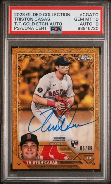 2023 Topps Triston Casas Gilded Collection Topps Chrome Gold Etch Autographs #CGA-TC card image
