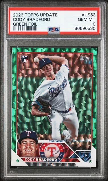 2023 Topps Update Cody Bradford Green Foil #US53 card image