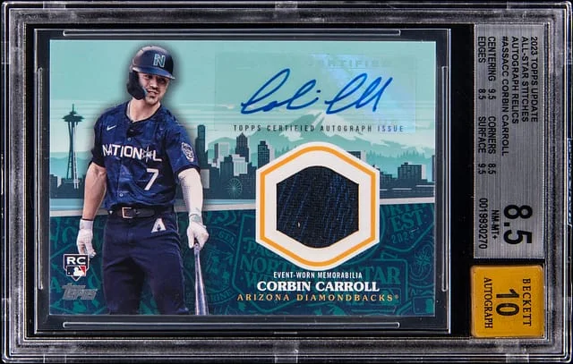 2023 Topps Update Corbin Carroll All-Star Stitches Autograph Relics #ASSA-CC card image