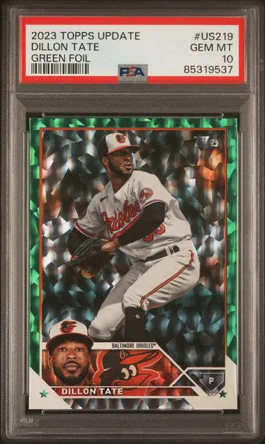 2023 Topps Update Dillon Tate Green Foil #US219 card image
