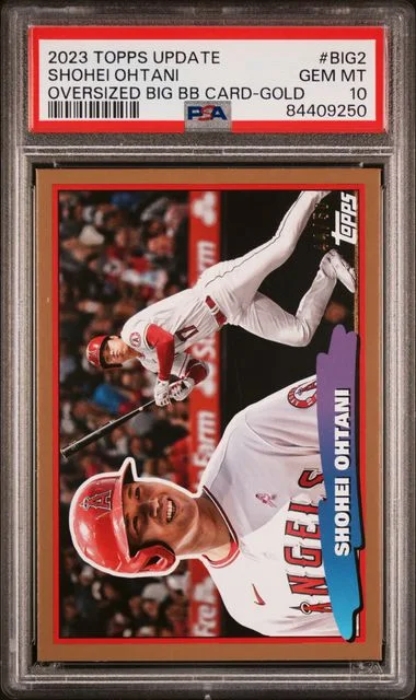 2023 Topps Update Shohei Ohtani Oversized Topps Big Baseball Card Gold #BIG2 card image
