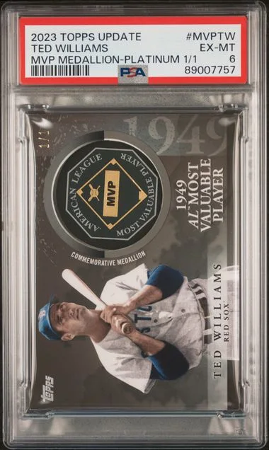 2023 Topps Update Ted Williams MVP Medallion Platinum #MVPTW card image