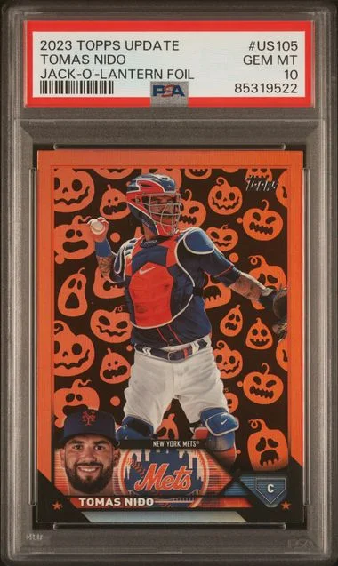 2023 Topps Update Tomas Nido Jack-O'-Lantern Foil #US105 card image