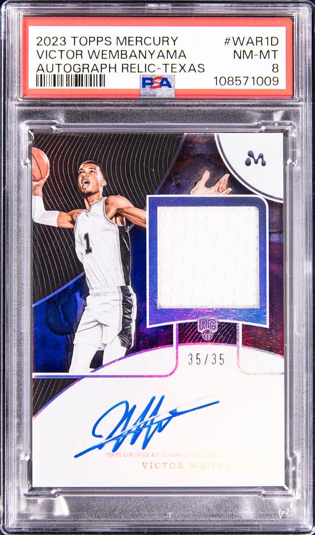 2023 Topps Victor Wembanyama Mercury Autograph Relic Texas #WAR-1D card image