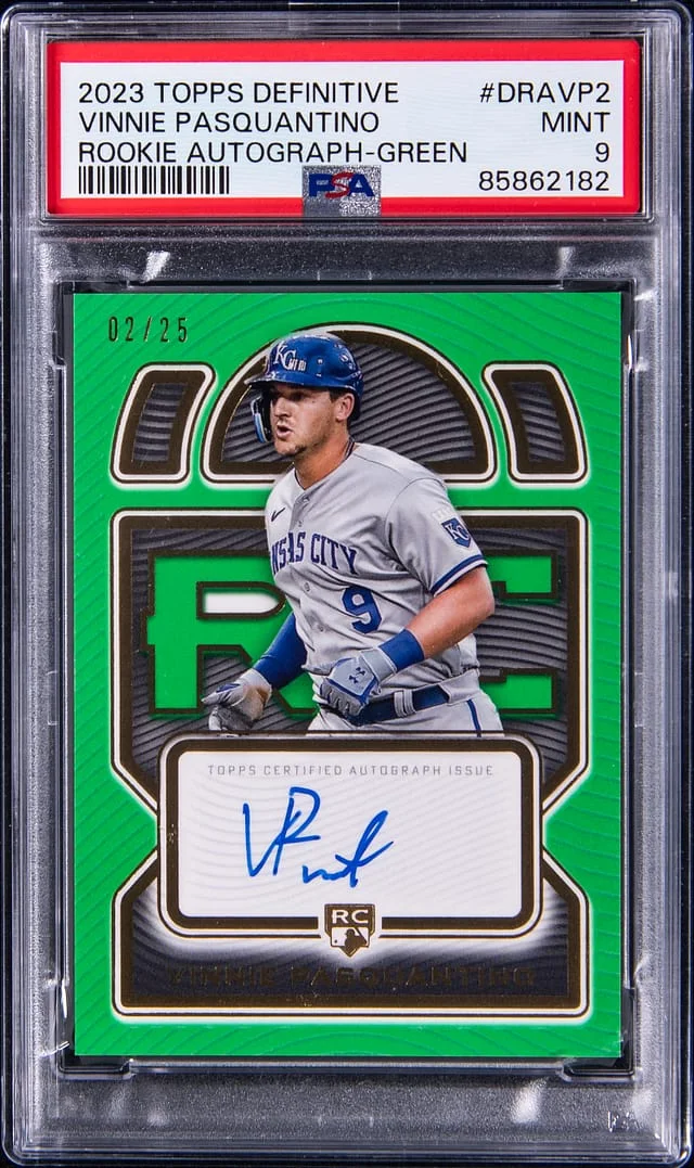 2023 Topps Vinnie Pasquantino Definitive Autographs Green #DRAVP2 card image