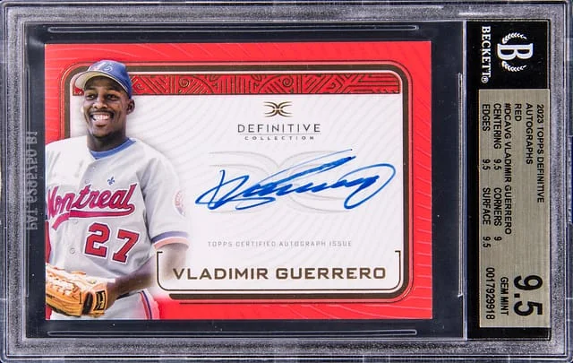2023 Topps Vladimir Guerrero Definitive Collection Autographs Red #DCA-VG card image