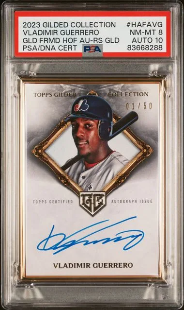 2023 Topps Vladimir Guerrero Gilded Collection Gold Framed Hall Of Famers Autographs Rose Gold #HAFA-VH card image