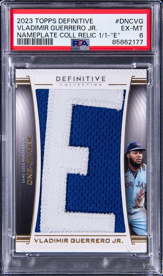 2023 Topps Vladimir Guerrero Jr. Definitive Collection Nameplate Relic E #VG card image