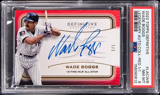 2023 Topps Wade Boggs Definitive Legendary Autograph Collection Red #LAC-WB card image