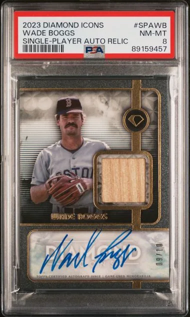 2023 Topps Wade Boggs Diamond Icons Single-Player Autographed Relics #SPAWB card image