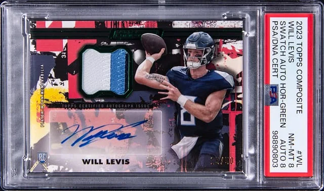 2023 Topps Will Levis Composite Swatch Autograph Horizontal Green #CPAH-WL card image