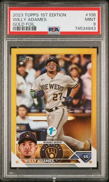 2023 Topps Willy Adames 1st Edition Gold Foil #106 card image