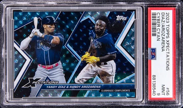 2023 Topps Yandy Diaz/Randy Arozarena Xpectations Cyber Cyan #56 card image