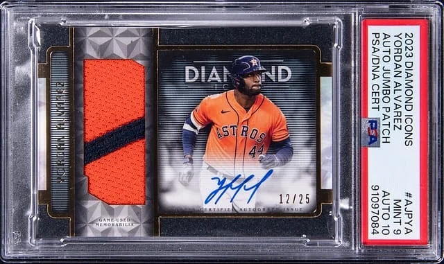 2023 Topps Yordan Alvarez Diamond Icons Autographed Jumbo Patch #AJPYA card image