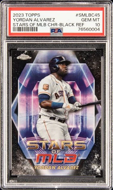 2023 Topps Yordan Alvarez Stars Of The MLB Chrome Series 2 Black Refractor #SMLBC-45 card image