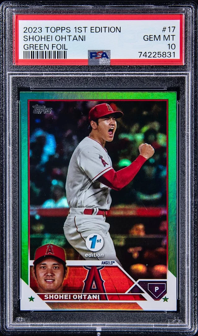 2023 Tops 1st Edition Green Foil Shohei Ohtani #17 card image