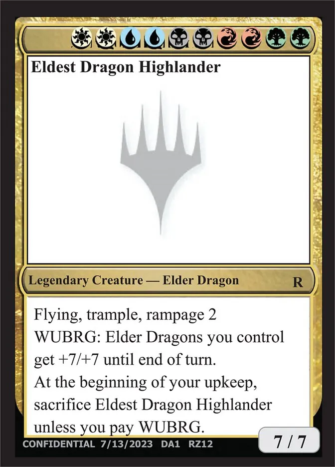 2023 Unknown Event Eldest Dragon Highlander rare #RZ12 unlisted card image