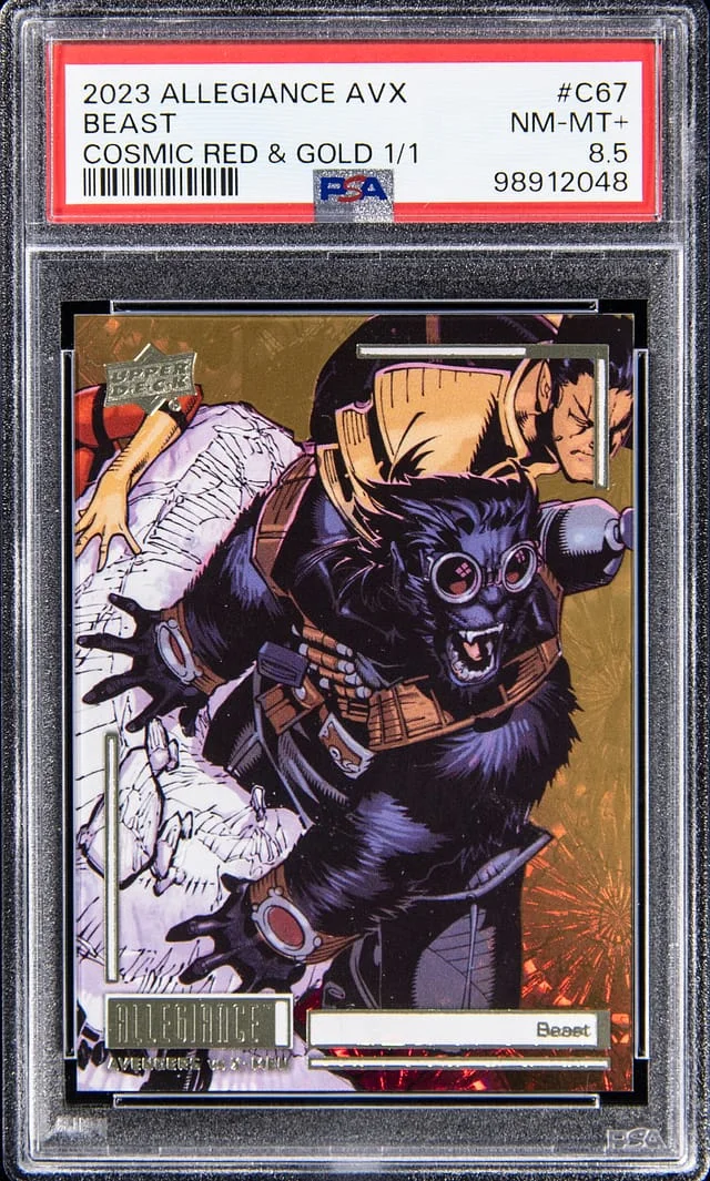 2023 Upper Deck Beast Allegiance Avengers vs. X-Men Cosmic Red & Gold #C67 card image