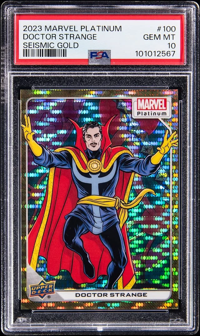 2023 Upper Deck Doctor Strange Marvel Platinum Seismic Gold #100 card image