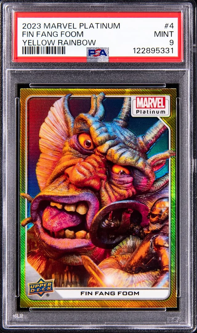 2023 Upper Deck Fin Fang Foom Marvel Platinum Yellow Rainbow #4 card image