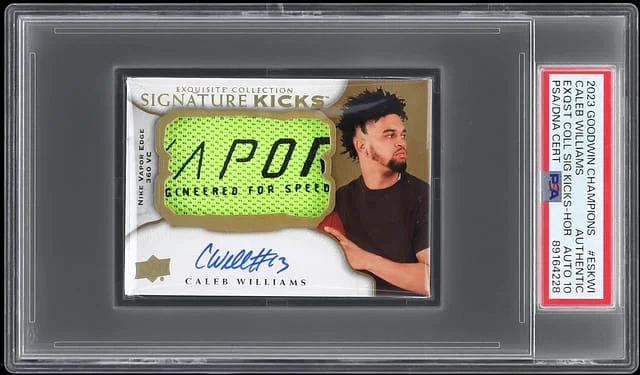 2023 Upper Deck Goodwin Champions Caleb Williams Exquisite Collection Signature Kicks Horizontal #ESK-WI card image