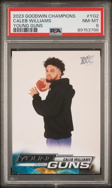 2023 Upper Deck Goodwin Champions Caleb Williams Upper Deck Young Guns #YG2 card image
