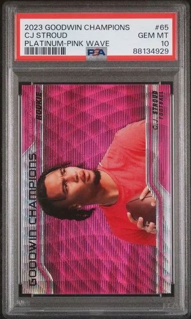 2023 Upper Deck Goodwin Champions C.J. Stroud Platinum Pink Wave #65 card image