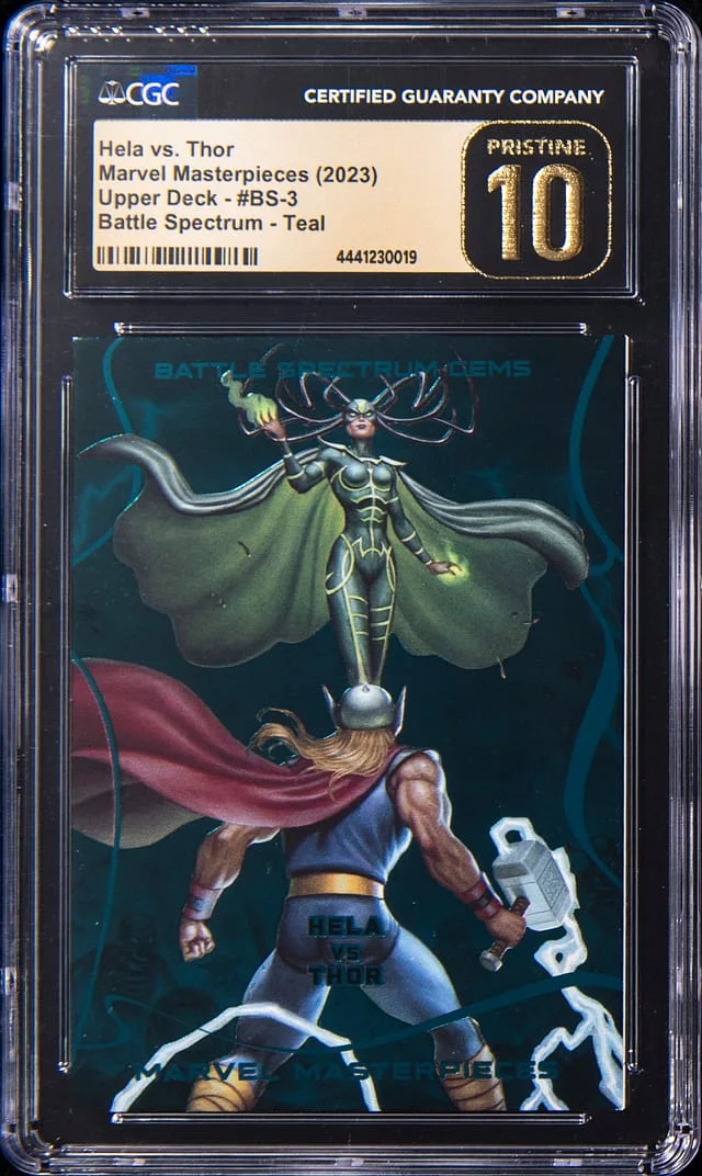 2023 Upper Deck Hela vs Thor Marvel Masterpieces Battle Spectrum Teal #BS-3 card image