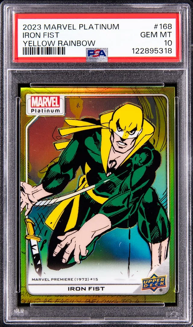 2023 Upper Deck Iron Fist Marvel Platinum Yellow Rainbow #168 card image