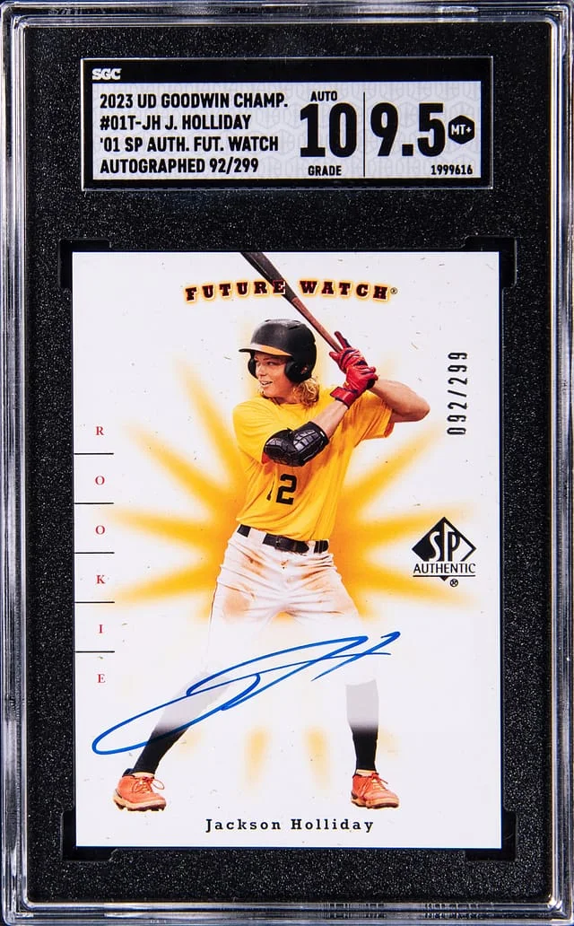 2023 Upper Deck Jackson Holliday Goodwin Champion '01 SP Authentic Future Watch Autographed #01T card image